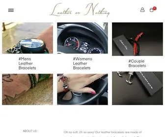 Leatherornothing.com(Leather bracelets for men and women. Stylishly Elegant for the trendy you. Each bracelet) Screenshot