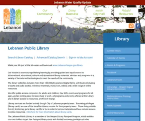 Lebanonpubliclibrary.com(Lebanon Public Library) Screenshot