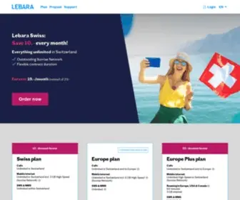 Lebara.ch(Hauptseite) Screenshot