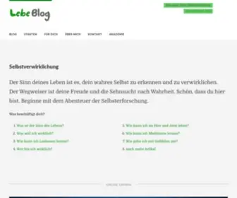 Lebeblog.de(Selbstverwirklichung als Sinn des Lebens) Screenshot