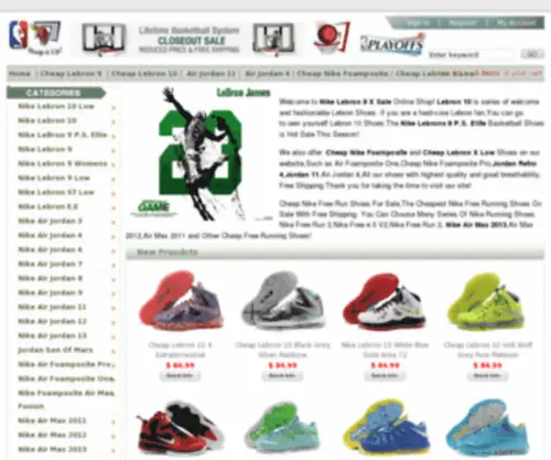 Lebron9Xsale.com(Cheap Lebrons) Screenshot