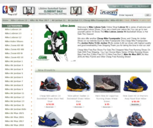 Lebronsale.com(Cheap Lebrons) Screenshot