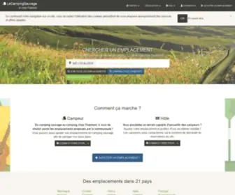 Lecampingsauvage.fr(Emplacements de campings sauvages et de campings chez l'habitant (jardins privés)) Screenshot