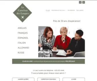 Lecarrefourdeslangues.com(Cours de langues sur mesure) Screenshot