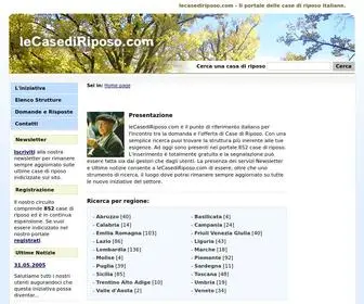 Lecasediriposo.com(Portale sulle case di riposo in Italia) Screenshot