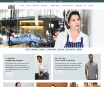 Lechefuniforms.com(Professional chefswear for the discerning chefs) Screenshot
