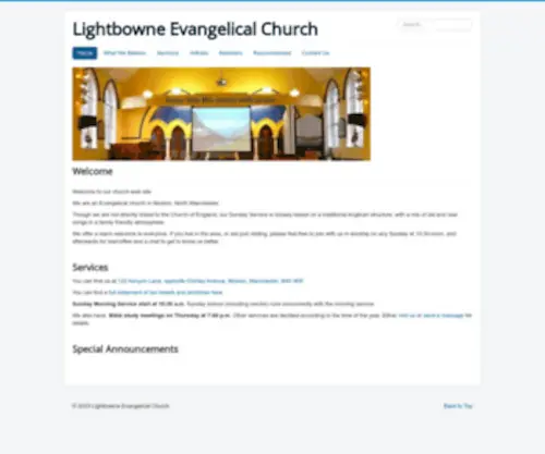 Lecsite.org.uk(Lightbowne Evangelical Church) Screenshot