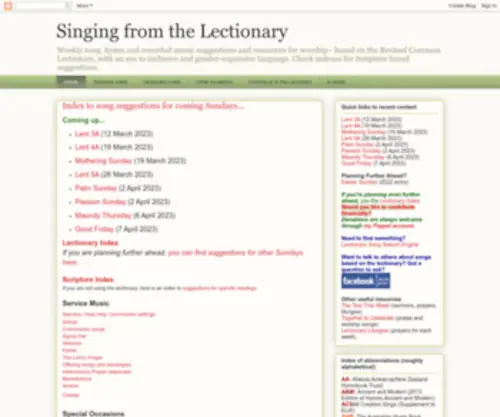 Lectionarysong.blogspot.com(Singing from the Lectionary) Screenshot