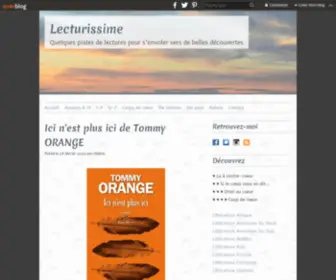 Lecturissime.com(Quelques pistes de lectures pour s'envoler vers de belles découvertes) Screenshot