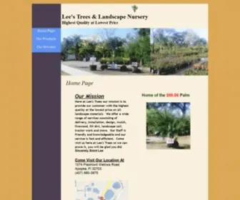 Leestreesapopka.com(Lee's Trees and Landscape Nursery) Screenshot