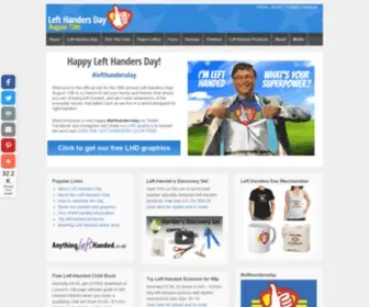 Lefthandersday.com(Left handed information and left handed products) Screenshot