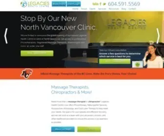 Legacieshealthcentre.ca(Physiotherapy) Screenshot
