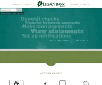 Legacybank.com(Legacy Bank) Screenshot