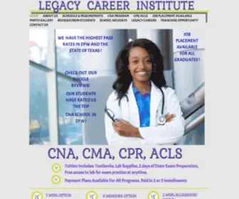 Legacycareerinstitute.com(Legacy Career Institute in Carrollton) Screenshot