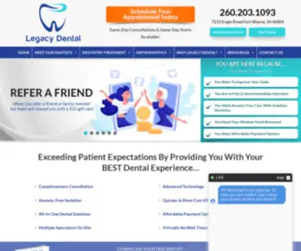 Legacydentalfortwayne.com(Dentist in Fort Wayne IN) Screenshot