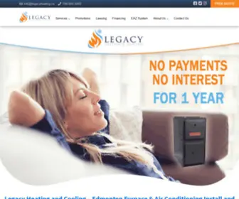 Legacyheating.ca(Legacy Heating And Cooling) Screenshot