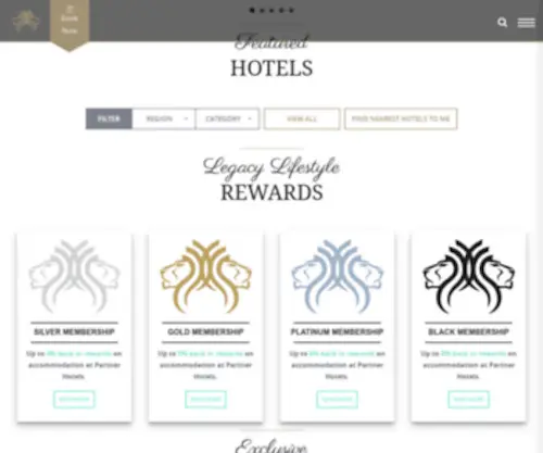 Legacyhotels.com(Legacy Hotels & Resorts) Screenshot