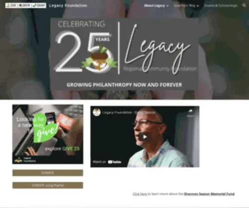 Legacyregionalfoundation.org(Learn more about how we are Addressing Challenges Together (ACT)) Screenshot