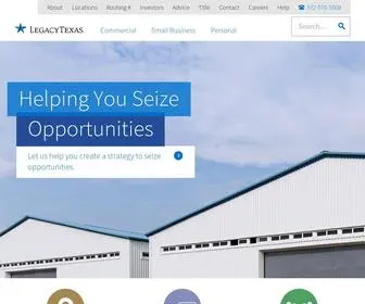 Legacytexas.com(Commercial & personal banking) Screenshot