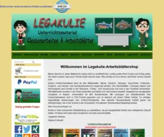 Legakulie-Onlineshop.de(Arbeitsblätter) Screenshot