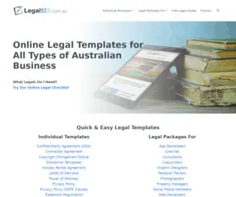 Legal123.com.au(Online Legal Templates in Australia) Screenshot