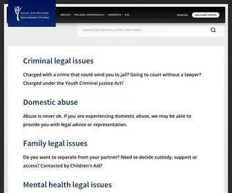 Legalaid.on.ca(Legal Aid Ontario) Screenshot