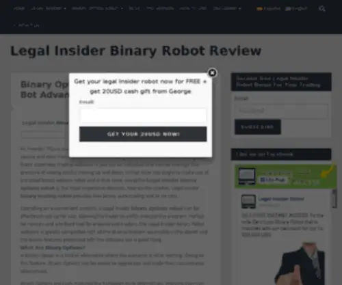 Legalinsiderbinaryrobot.com(Binary Options Robot) Screenshot