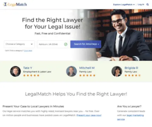 Legalmatch.com(Attorney Search) Screenshot