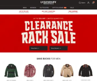 Legendarywhitetails.com(Men's & Women's Clothing) Screenshot