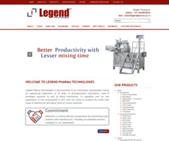 Legendpharma.co.in(Legend Pharmaceutical Machine Manufacturer in India) Screenshot