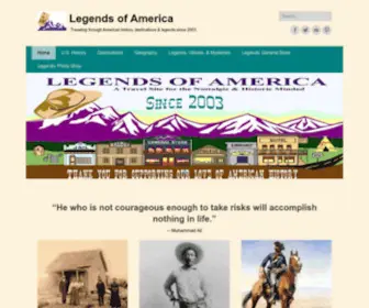 Legendsofamerica.com(Traveling through American history) Screenshot