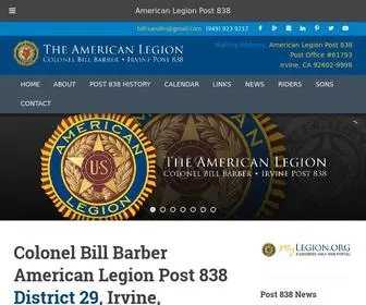 Legion838.org(American Legion Post 838) Screenshot