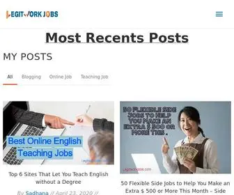 Legitworkjobs.com(Legitimate Work from Home Online Jobs Ideas) Screenshot