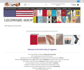 Legsware-Shop.com(Vintage Nylonstrümpfe Nylons mit und ohne Naht online kaufen) Screenshot