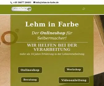 Lehm-IN-Farbe.de(Farbigen Lehmputz und Lehmfarbe im Onlineshop kaufen) Screenshot