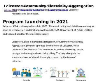 Leicestercea.com(Leicester Community Electricity Aggregation) Screenshot