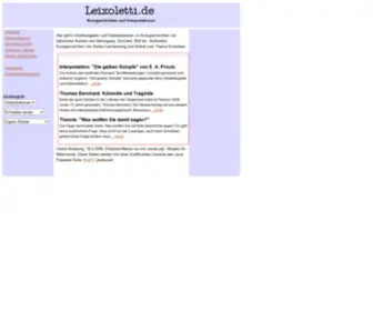 Leixoletti.de(Interpretationen, Inhaltsangaben, Texte) Screenshot