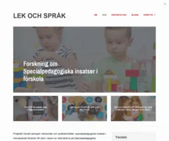 Lekochsprak.com(Projektet Socialt samspel i lekstunder och språkaktiviteter) Screenshot