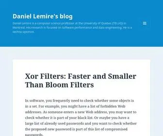 Lemire.me(Daniel Lemire is a computer science professor at the University of Quebec (TELUQ) in Montreal) Screenshot