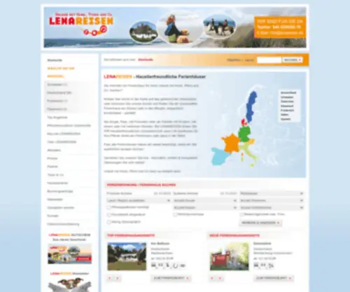 Lenareisen.de(Urlaub mit Hund Pferd und Co) Screenshot
