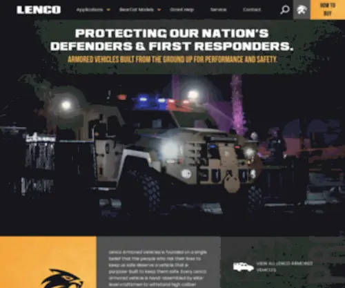 Lencoarmor.com(Lenco Armored Vehicles) Screenshot