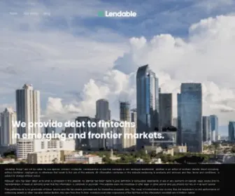 Lendable.io(We provide debt to fintechs in emerging and frontier markets) Screenshot