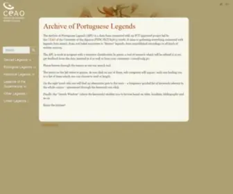 Lendarium.org(Archive of Portuguese Legends) Screenshot