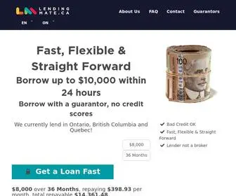 Lendingmate.ca(LendingMate Loans with a guarantor up to $10) Screenshot