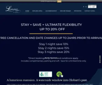 Lenna.com.au(The Lenna of Hobart Heritage Hotel) Screenshot