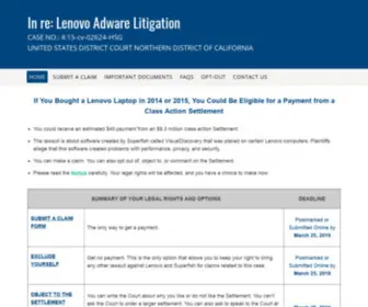 Lenovoadwaresettlement.com(Lenovo Adware Settlement) Screenshot