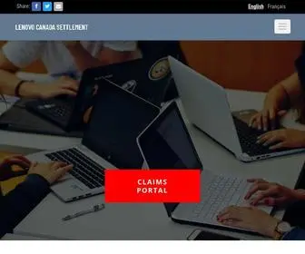 Lenovocanadasettlement.com(Lenovo (Canada) Class Action) Screenshot