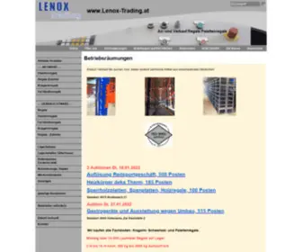 Lenox-Trading.at(Lenox Betriebsverwertungen Palettenegale gebraucht Lagertechnik Regale) Screenshot
