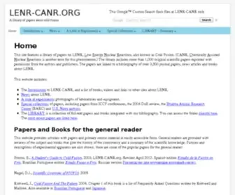 Lenr-Canr.org(A library of papers about cold fusion) Screenshot