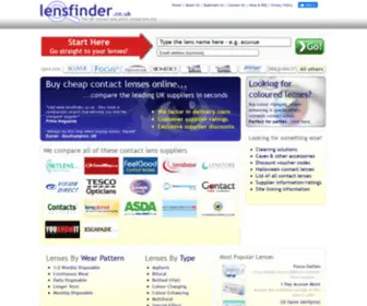 Lensfinder.co.uk(Cheap Contact Lenses) Screenshot